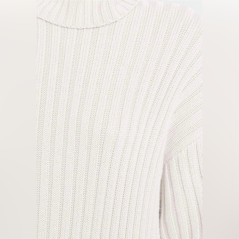 YIBOCK White Ribbed Turtleneck Sweater Dress Size S - Picture 5 of 6